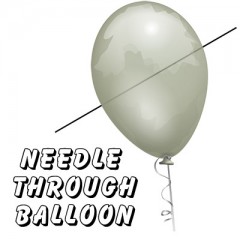 Needle Thru Balloon Professional with 10 clear balloons by Bazar de Magia